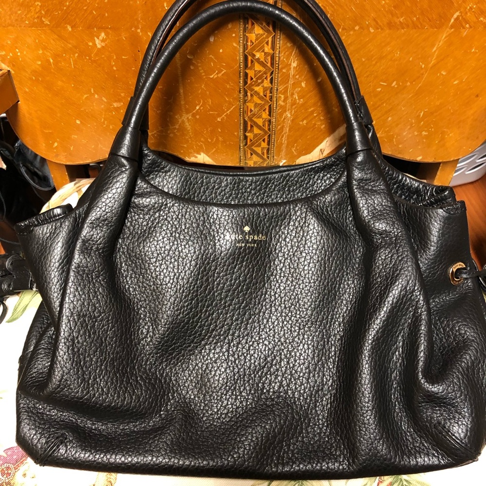 Kate Spade Dumpling Satchel in Black Pebbled Leather